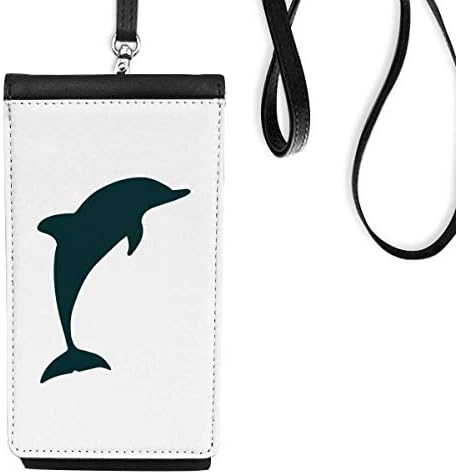 Син Океан Послушен Приятелски Делфин Телефон В Чантата Си Портфейл Окачен Мобилен Калъф Черен Джоба