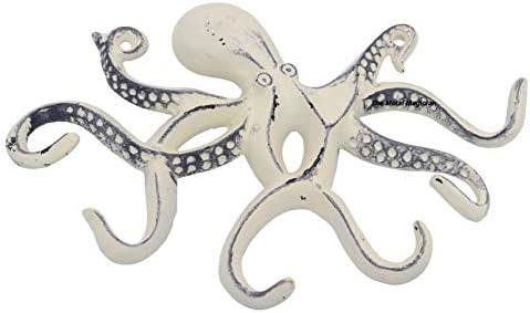 Кука за ключове под формата на Октопод, Декоративни Стенни Закачалка за дрехи в Морски стил, Антични Кука за