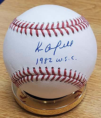Бейзболни Топки с Автограф на Кен Оберкфелла 1982 WSC Rawlings Официалната Мейджър лийг Бейзбол - Бейзболни