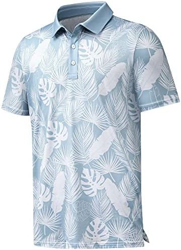 Мъжки ризи за голф с Къс Ръкав изработени от рециклиран Полиестер, Абсорбиращи Влагата, Dry Fit Performance Print Polo Shirt