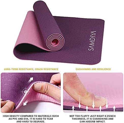 Zofey TPE Yoga-Дебела подложка за йога, подложка за фитнес и упражнения, подложка за фитнес зала с каишка за