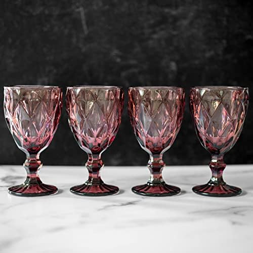 Розови очила Greenline Goods - Комплект от 4 (10 унция) пури в ограничени бройки чаши за вода, вино и напитки
