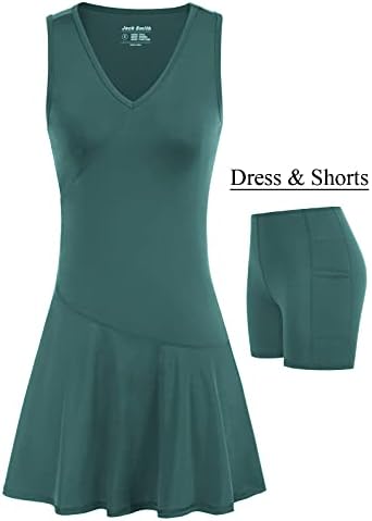 Женствена рокля за голф и Тенис JACK SMITH с Къси панталони, Без Ръкави, Еластично, Впитывающее Влагата Спортно