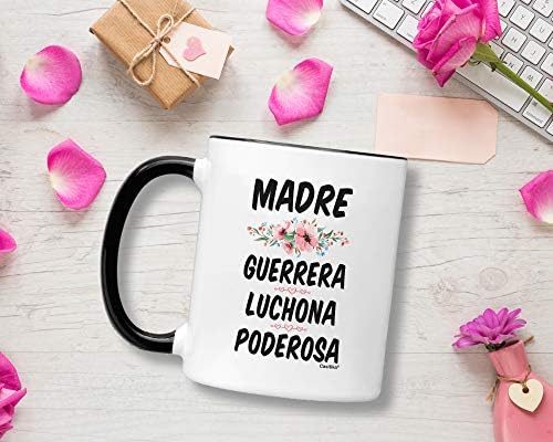 Casitika Regalo Para El Dia De Las Madres En Español. Кафеена чаша Мама Guerrera Luchona Poderosa обем 11 грама.