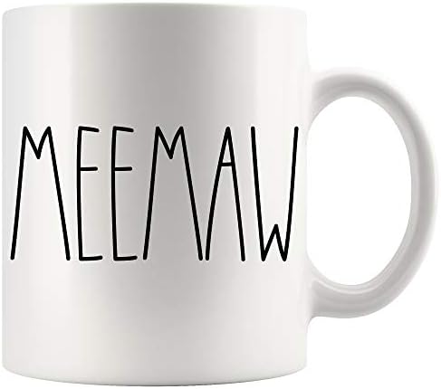 Moon9xx Чаша Meemaw | Кафеена чаша В стил Meemaw Rae Dunn | В стил Rae Dunn | Фамилна Кафеена чаша подарък За