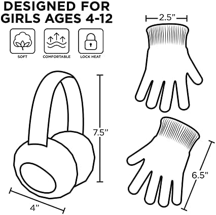 Комплект зимни плюшени слушалки и ръкавици Nickelodeon, Жожо Siwa, За малки момичета 4-7 години