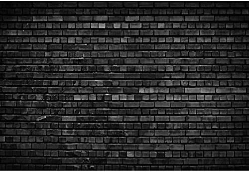 Laeacco 5x3 фута Черно Тухлена Фон на Стената Тъмно Сива Стена Слабо Цветовата гама на Груба Текстура Тухлена