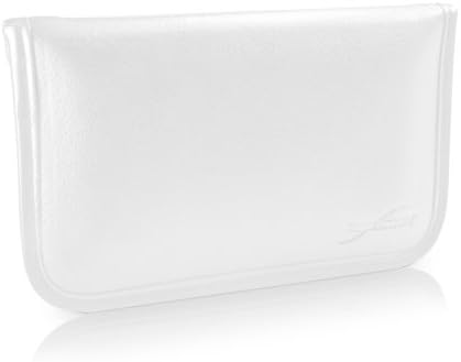 Калъф BoxWave за Apple iPhone Xs (Case by BoxWave) - Луксозни Кожена чанта-месинджър, Дизайн своята практика-плик от изкуствена кожа за Apple iPhone Xs - цвят Слонова кост, Бял