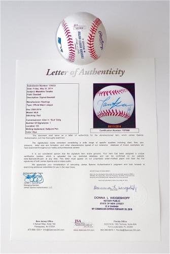 Масахиро Танака Ню Йорк Янкис Подписа Договор с Jsa Loa Мейджър лийг Бейзбол Y57068 - Бейзболни топки С Автографи