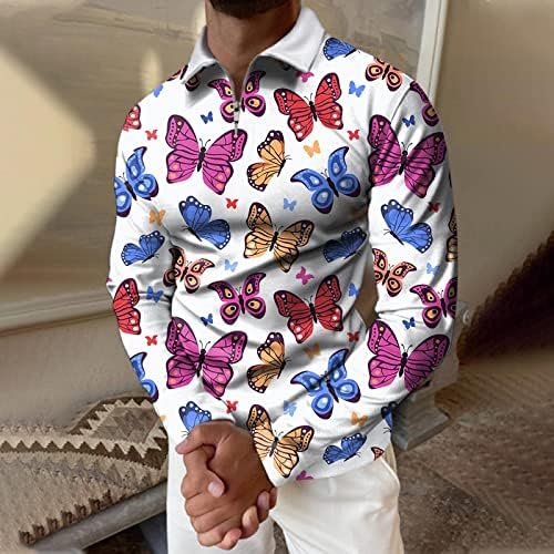 YHAIOGS, блуза с дълъг ръкав, мъжки коледен подарък дядо коледа, 3D дигитален печат, на ревера, риза с къс ръкав,