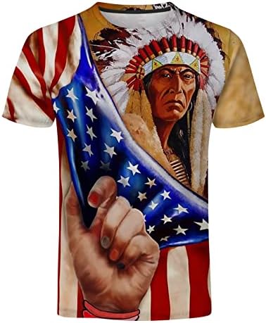Летни Мъжки Тениски Американския Ден на Ретро Флаг на САЩ Тениска Високи Мъжки Ризи