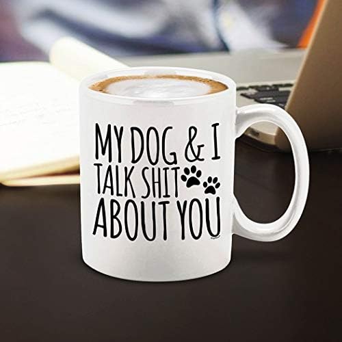 shop4ever® Моето Куче и Аз Говоря Глупости За Теб Керамични Кафеена Чаша Забавен Подарък За Мама Кучета Кожа