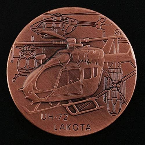 Армията на САЩ UH-72 Lakota Хеликоптер Възпоменателна Монета Боец Транспортна приют за бедни Предизвикателство Червена Монета с Медна Монета Подбрани Неща на Татко/Мом