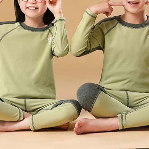 Комплект Термобелья Mufeng Kids За Момчета и Момичета, в началото на с дълги ръкави и Руното Облицовка в Цвета