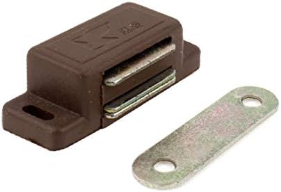 X-DREE Кафява Пластмасова черупка, Метална плоча, на вратата на достъпа на кабинета, Магнитна ключалка 1.8_n