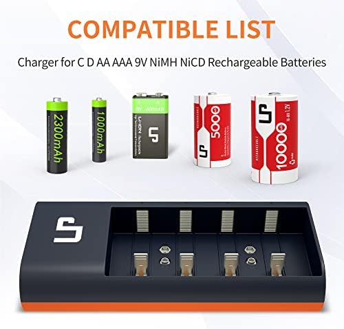 Универсално зарядно LP LED и Акумулаторна батерия AA NI-MH, 8 батерии тип Double-A с капацитет 2300 mah за часовници,