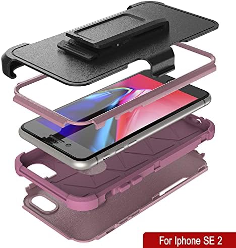 Punkcase за iPhone SE 2020 Чанта-кобур с клипс за колан [Серия Patron] 4-1 Здрав Защитен Многослоен калъф за