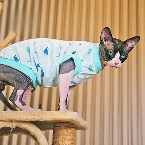 Летни дрехи за котки Sphynx, само за котки, Памучни тениски със собствени животни, Мек Дишащ Пуловер, Жилетка