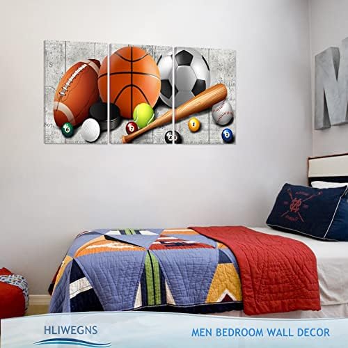 HLiWEGNS Декор за детска Стая, Естетически Спортно Стенно Изкуство на Платното за Спални Момчета, Плакат с изображение