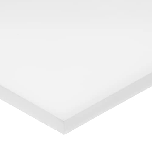 Пластмасов лист от гомополимера ацеталя Delrin, бял, дебел 3 инча х 6 см височина х 6 см дължина