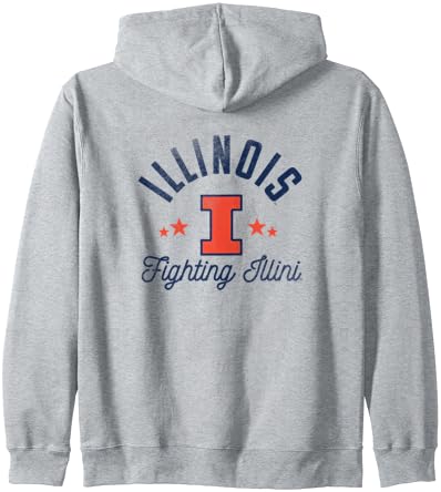 Hoody джоб с логото на Университета на Илинойс бойна игра Illini
