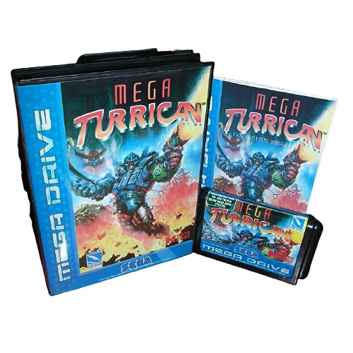 Калъф Aditi Mega Turrican EU с кутия и ръководството За игралната конзола Sega Megadrive Genesis 16 бита MD