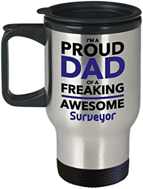 Горд баща на Зашеметяващ Кафе чаши Surveyor Travel, Подарък за Деня На Бащите За татко От Son Daughter Kids
