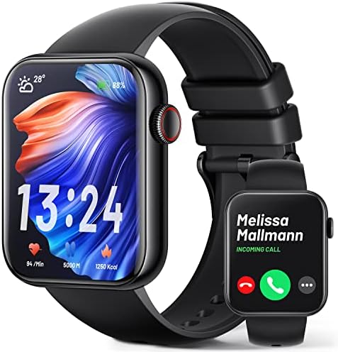 Смарт часовници за мъже и жени -1,85 , Умен часовник със сензорен екран, текст и призовава за телефон Android