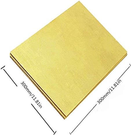 Латунная плоча HAOKTSB Месинг лист за обработка на метали, Суровини, 2,5x100x150 мм, 4x300x300 мм, С фолио от