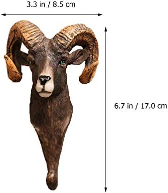 ALREMO HUANGXING - 4 бр. Стенни Куки с Глава, Куки със Статуята на Овце Елен от Смола, Куки за дрехи, Стенни