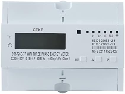AXTI Монофазен 220v 50/60 Hz 65A Din Рейк WiFi умен Брояч на енергия Таймер Монитор Брояч кВтч Ваттметр (Цвят: DDS226D 7 P WiFi 80A)