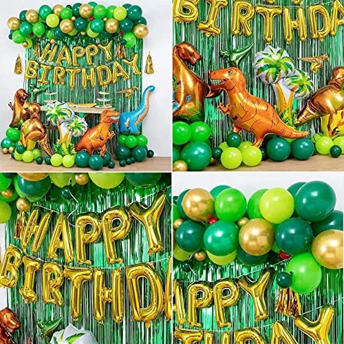 Украса за парти с Динозаври 115 БР., Аксесоари за Парти в чест на рождения Ден на Динозаврите с Балони с Динозаврите,