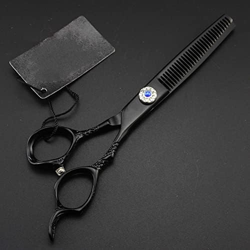 Ножица за подстригване на коса, 6 инча Професионални Японски 440c Черни ножици Gem ножица за подстригване на