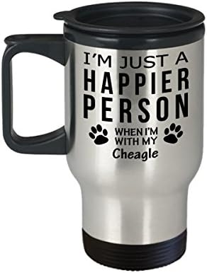 Кафеена Чаша За Любителите на кучета В Пътуване - Щастлив Човек С Чиглом - Подаръци За спасението на Собствениците