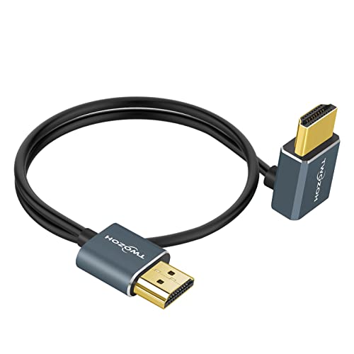 Гъвкав кабел Twozoh HDMI-HDMI с наклон под ъгъл от 90 ° надолу с дължина 1 МЕТЪР, изключително тънък и по-тънък