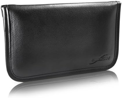 Калъф BoxWave, който е Съвместим с Umidigi F1 Play (Case by BoxWave) - Луксозни Кожена чанта-месинджър, чанта-плик от изкуствена кожа за Umidigi F1 Play - Черно jet black