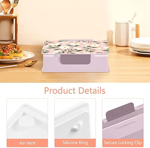 Кутия за обяд ALAZA Daisy Цвете с цветен модел Bento, херметични Контейнери за обяд, които не съдържат BPA,