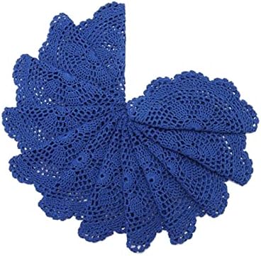 BLMIEDE Ръчно плетени на една Кука Кръгла Декоративна облицовка с цветен модел, накладки за чинии за външната