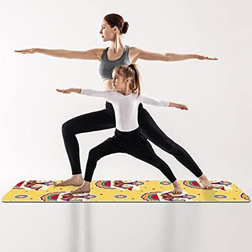 много дебело килимче за йога 6 мм, Забавен Танц на Лъва, Безшевни Принт, Екологично Чисти Постелки за упражнения