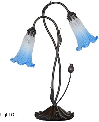 Bieye L10853 Настолна Лампа с акцент от Бластване стъкло във формата на Цвете Лилия за Декориране на Дневна