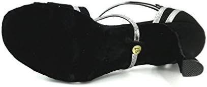 Pierides/ Дамски Сандали с отворени пръсти за латиноамериканска Салса Черен и Сребрист цвят, Обувките за практикуване
