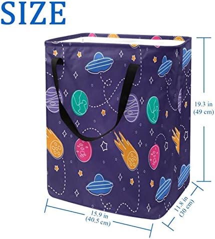 Кошница за дрехи Kapotofu с дръжка, Космически Модел на Космически Кораб Вселената Сгъваема Голяма Памучен Кошница