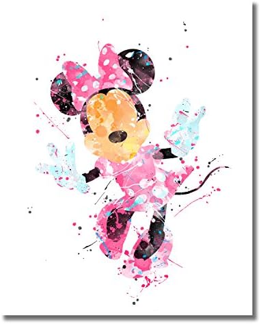 Стенен Акварели щампи за плакат с Мики Маус - Комплект от 6 (8 x 10 инча) Снимки - с Мики Мини маус, Доналд