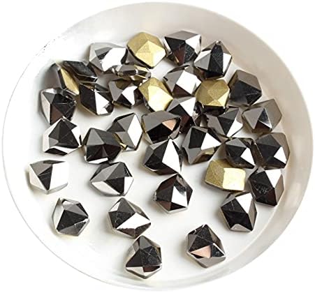WAAZI 30/100 бр. Дизайн ноктите Блестящи кристали във формата на кубчета лед Кристали 3D Кристали Чар Стъклен Скъпоценен Камък Маникюр (Цвят: хематит, Размер: 5x8 мм/0,19 * 0,31 и