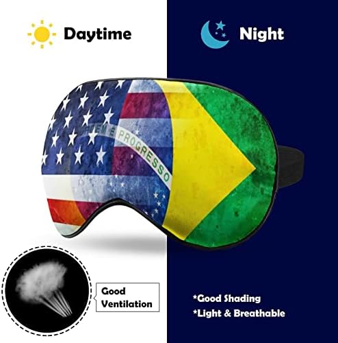 Реколта Мека Маска за очи с Флага на САЩ и Бразилия, Ефективна Затеняющая Маска за Сън, Удобна Превръзка на