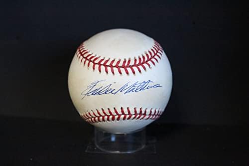 Еди Матюс Подписа Бейзболен Автограф Auto PSA/DNA AM48683 - Бейзболни топки с Автографи