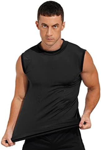 iiniim Muscle Резервоари за Мъже, Лятна Тениска Без Ръкави, Имитация на Turtlenecks, Риза, Пуловер, Топло Върховете