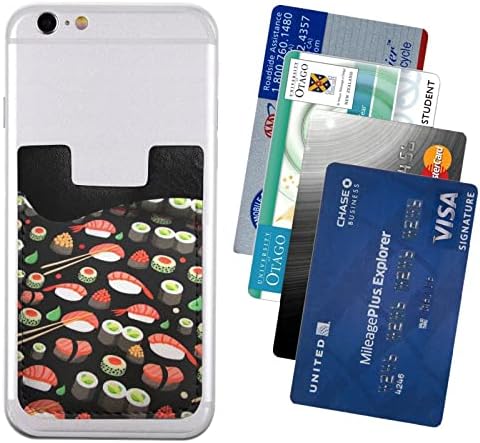 Японски Калъф за телефон със Скариди, Суши, Държач за карти, Самоклеящийся калъф за кредитни карти от Изкуствена