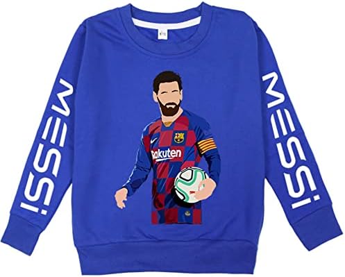 Hoody CIZun Kid Lionel Messi с кръгло деколте и дълги ръкави -Пуловер за момчета, Лека hoody (от 1 до 14 години, 10 цвята)