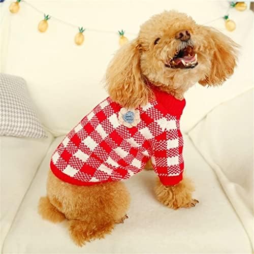 GPPZM Пуловер за кучета, Плюшено Коледно Червена Жилетка за домашни любимци, Дрехи за малки Кучета (Цвят: B